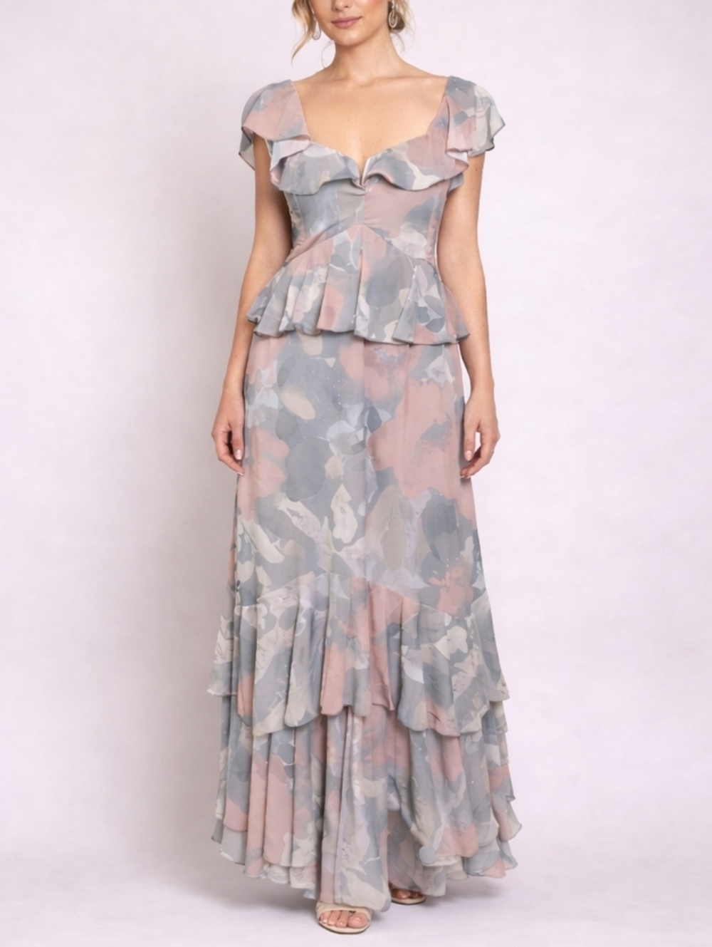 Show Me Your Mumu Maxi Dress Size S NWT Floral Ruffle Tiered Boho Smocked Back